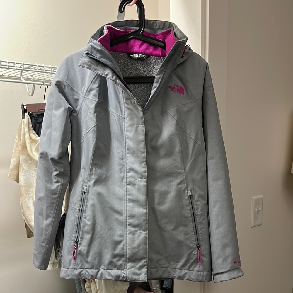 The North Face Gray and Pink TriClimate Jacket Weather-Resistant